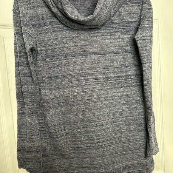 Merona Sweater Cowl Neck Blue & White Marled Size Medium - Picture 2 of 16